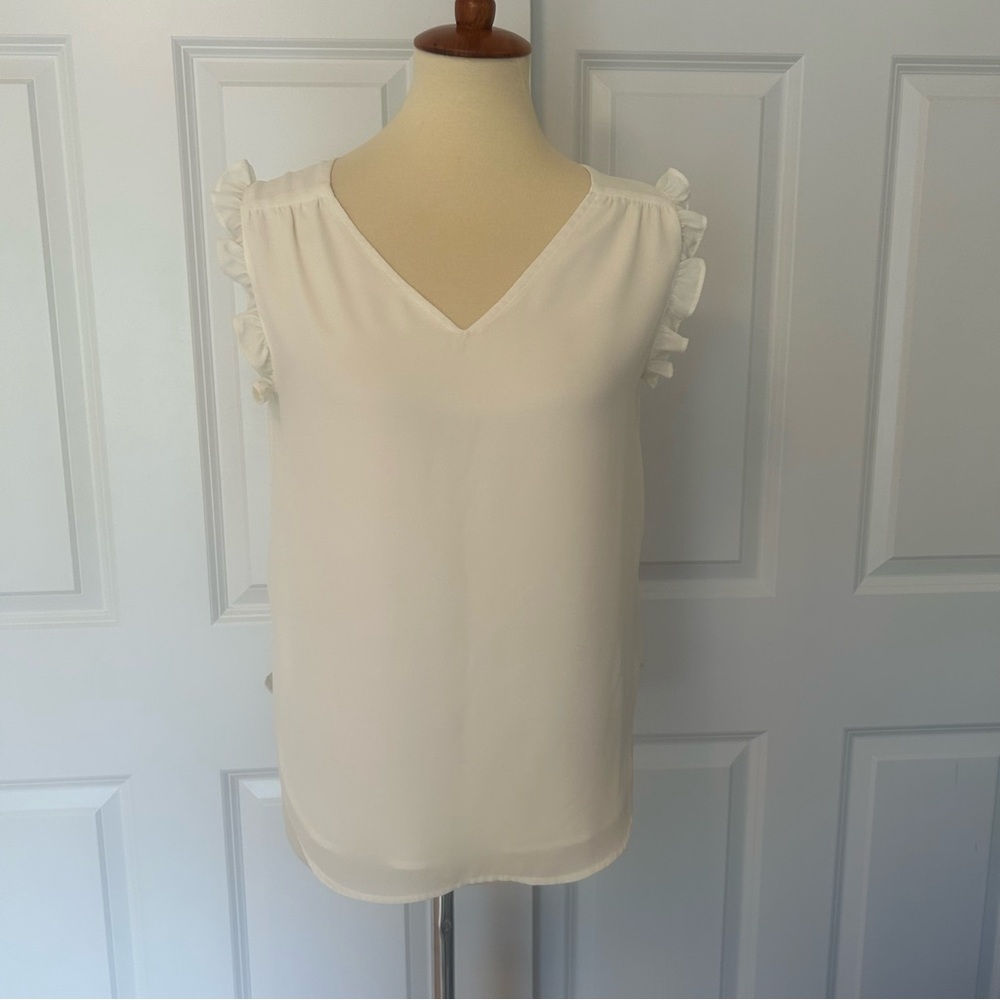 Versona “2 for 1” Turquoise and White Layered Sleeveless Blouses - Picture 5 of 7